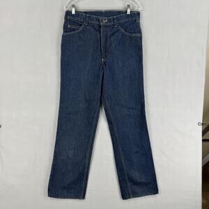 Vintage Levis Jeans Mens 32x31 Denim Straight Leg Embroidered Pockets Talon Zip